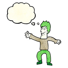 cartoon vampire with thought bubble