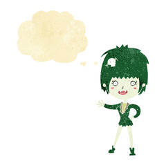 cartoon vampire girl with thought bubble