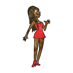 cartoon woman in pink dress