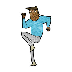 cartoon man jogging on spot