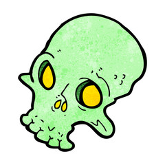 cartoon spooky skull