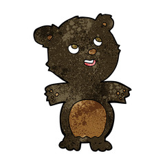 cartoon happy little black bear