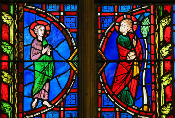 Obraz na płótnie Canvas Stained Glass in Tours Cathedral - Jesus
