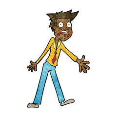 cartoon stressed man