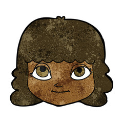 cartoon happy female face