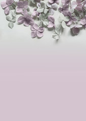 Subtle artistic floral backgrodund with hortensia flowers