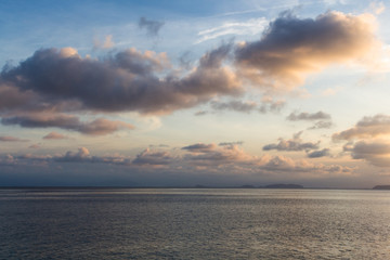 evening blue sky over the sea in the marine reserve