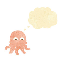 cartoon alien squid face with thought bubble