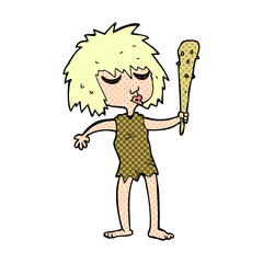 cartoon cave woman