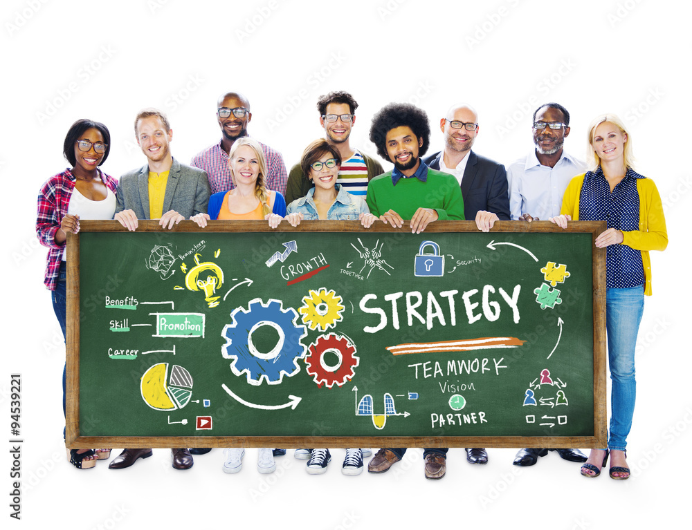 Wall mural strategy solution tactics teamwork growth vision concept - Wall murals