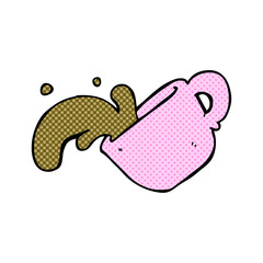 Obraz premium cartoon spilled coffee