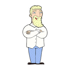 cartoon happy man with beard