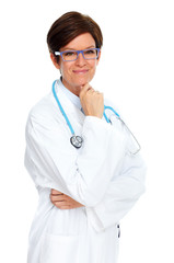 Mature medical doctor woman.