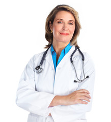 Fototapeta premium Elderly hospital doctor woman.