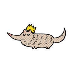 cartoon little wolf with crown