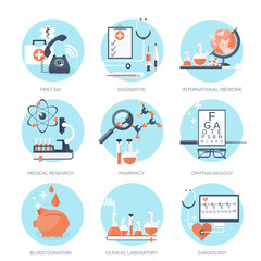 Vector illustration. Flat medical and chemical background