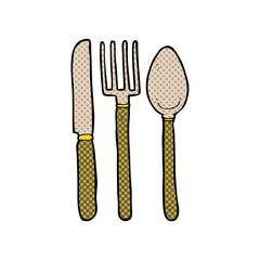 cartoon knife fork spoon