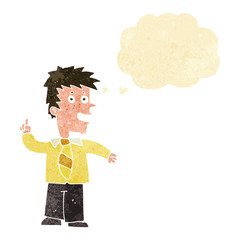 cartoon man with idea with thought bubble