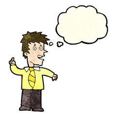 cartoon man with idea with thought bubble