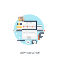 Flat vector illustration. Study and learning concept background