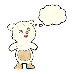 Obraz na płótnie Canvas cartoon polar bear with thought bubble