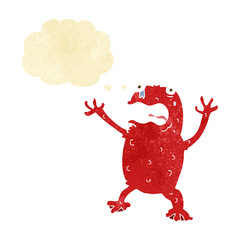 cartoon poisonous frog with thought bubble