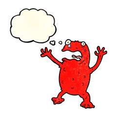 cartoon poisonous frog with thought bubble