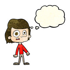 cartoon worried boy with thought bubble
