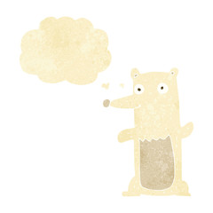 cartoon polar bear with thought bubble