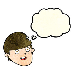 cartoon man with big chin with thought bubble