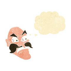 cartoon angry old man with thought bubble