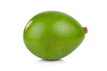 green avocados isolated on the white background