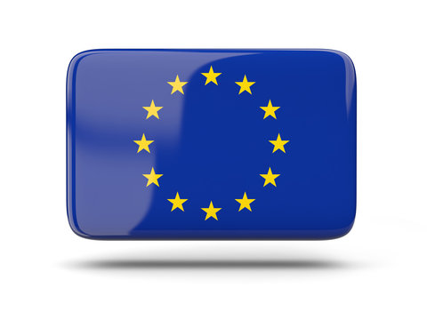 Square icon with flag of european union