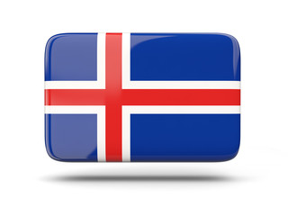 Obraz premium Square icon with flag of iceland