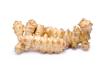 Jerusalem artichoke on a white background