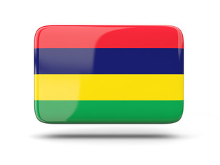 Square icon with flag of mauritius