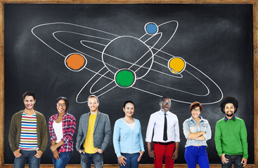Center Saturn Universe Leadership Responsibility Concept