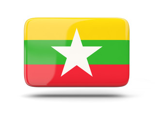 Square icon with flag of myanmar