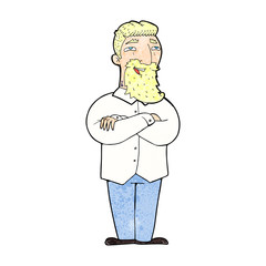 cartoon happy man with beard
