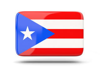 Square icon with flag of puerto rico