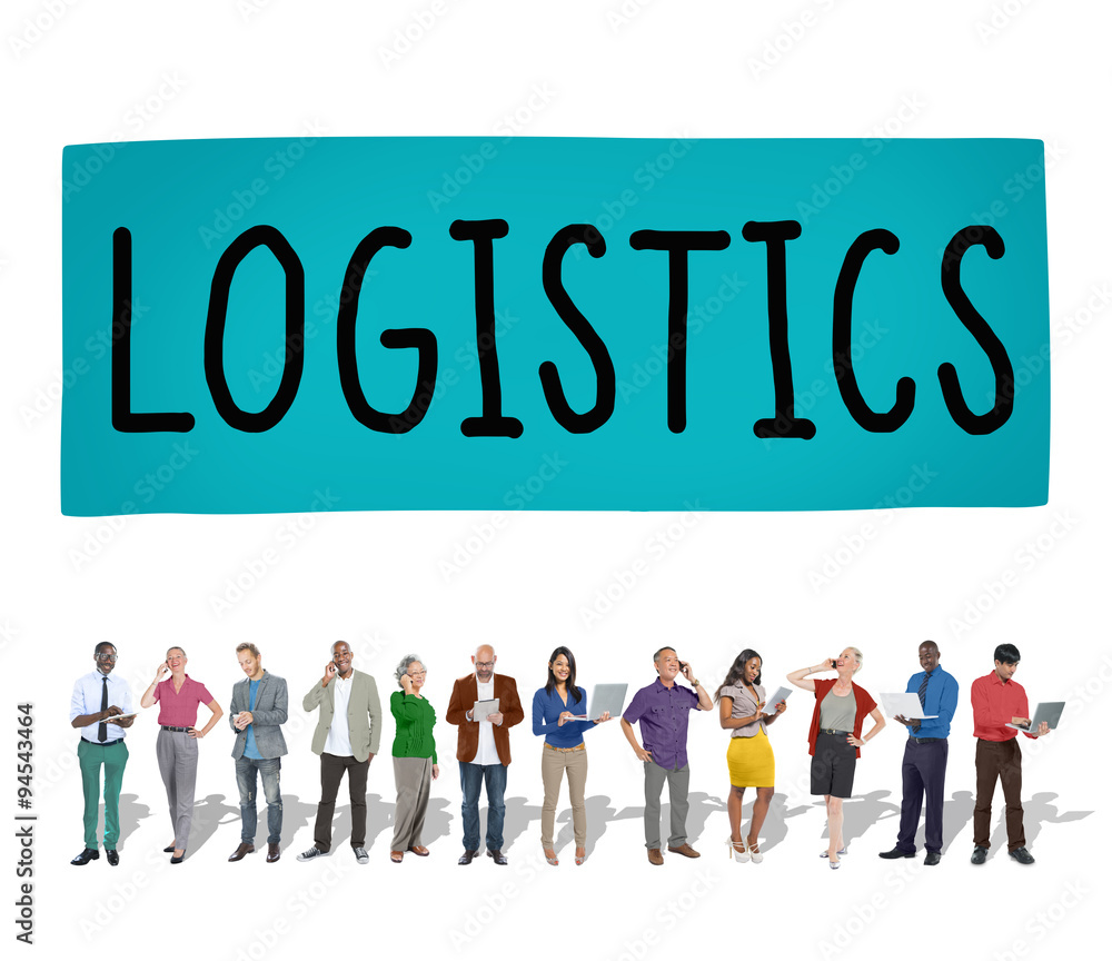 Poster export import logistic transportation concept