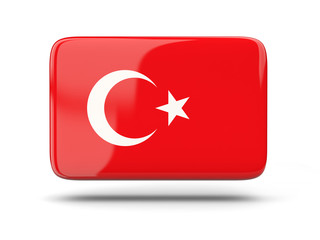 Square icon with flag of turkey