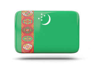 Square icon with flag of turkmenistan