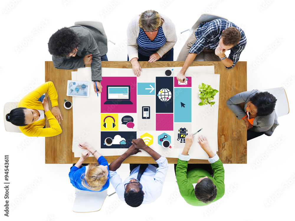 Poster computer cloud computing storage media digital concept