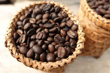 Close up of coffee beans.