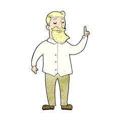 cartoon bearded man with idea