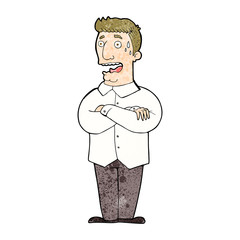 cartoon nervous man sweating