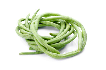 Yardlong bean isolated on the white background