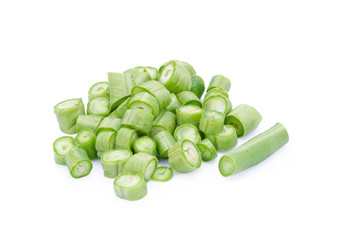 Yardlong bean isolated on the white background