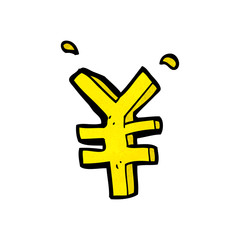 Obraz premium cartoon yen symbol